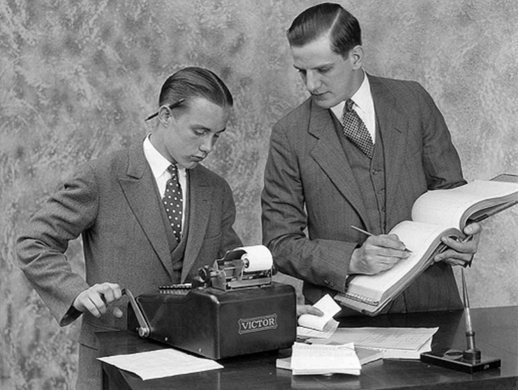 Businessman with Paper in 1920s